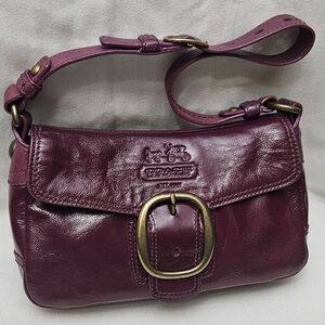 Rare Coach Y2K One Shoulder Bleeker Purple Patent Leather 12372